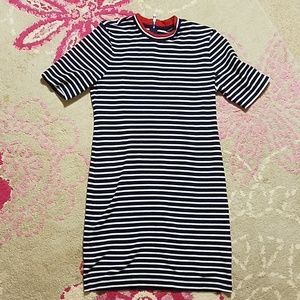 Sperry boat dress in navy and white stripe